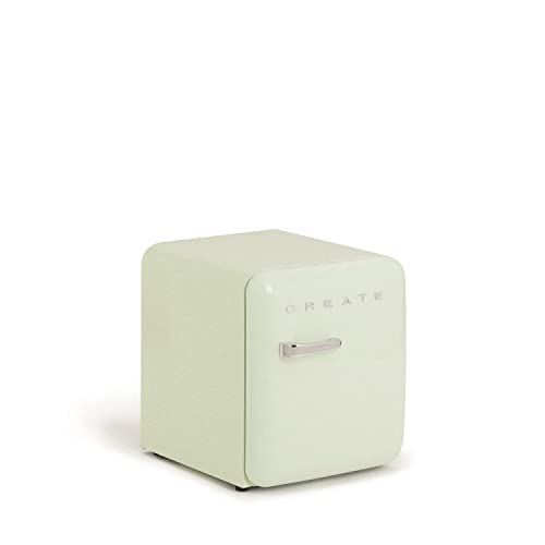 CREATE / RETRO FRIDGE 50 SILVER/Frigorífico verde pastel maneta plata/Minibar, sin congelador, 50 cm