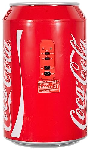 Coca-Cola Mini Nevera Cool Can 10 en Lata óptica, para Enfriar y Calentar Bebidas y Alimentos, 12/230V, 9 L, Rojo