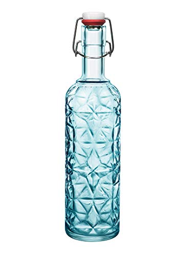 Bormioli Rocco 320269-MQD Botella de Cristal, 1 Liter, Bleue