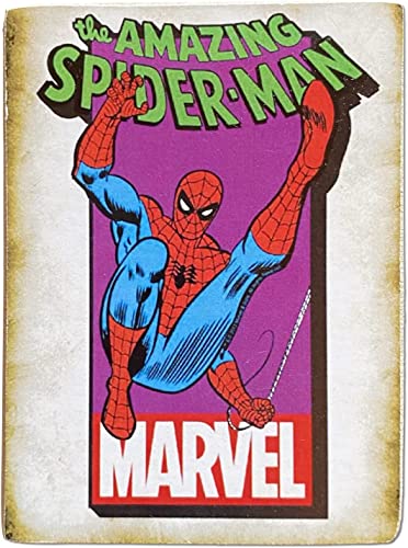 KUSTOM ART Imán (imán) Serie Marvel Comics Amazing Spiderman estilo vintage para nevera/garaje/bar, impresión en madera, 10 x 6 cm