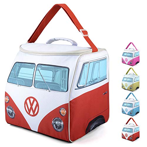 Board Masters - Bolsa térmica aislada Volkswagen para Camping y Picnic T1 Camper Bus (Rojo)